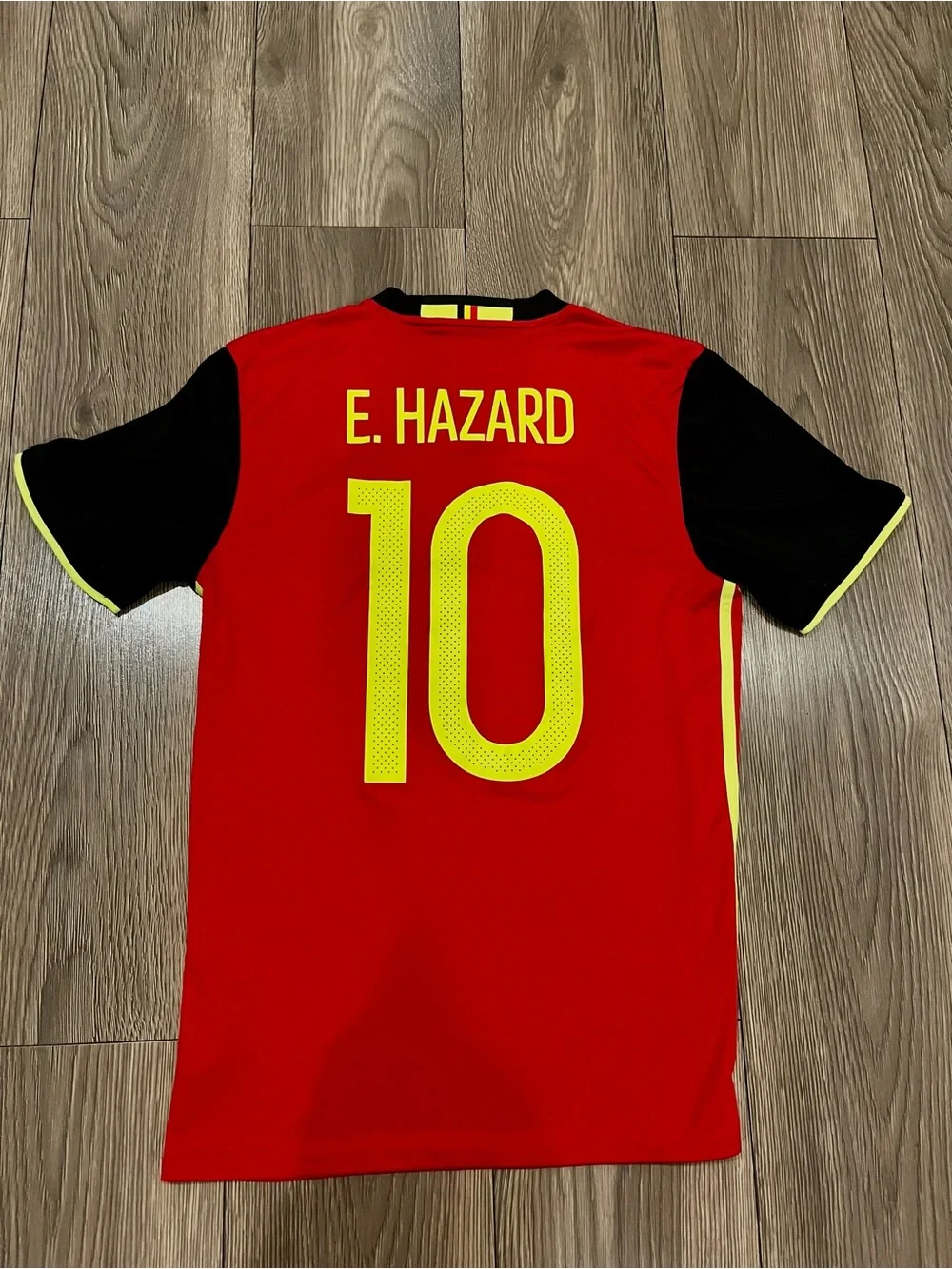 adidas Men's Belgium National Team Red, Black & Yellow Football Jersey - #10